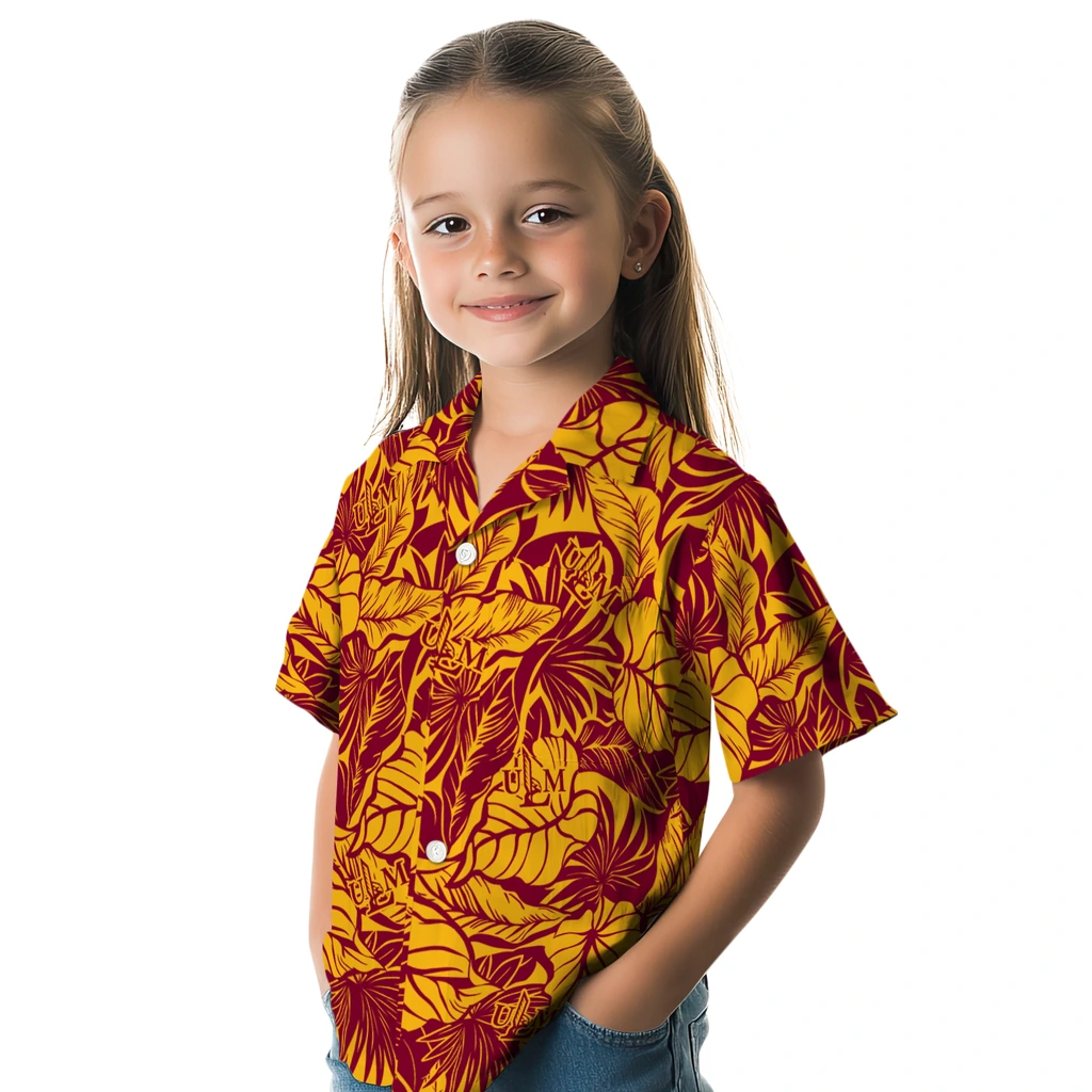 Louisiana-Monroe Warhawks Hawaiian Shirt - Monstera Layer louisiana monroe warhawks monstera layer red hawaiian shirts premium grade