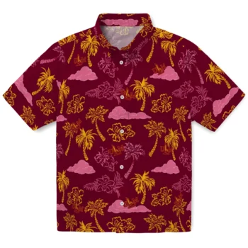 louisiana monroe warhawks palm and clouds red hawaiian shirts best selling