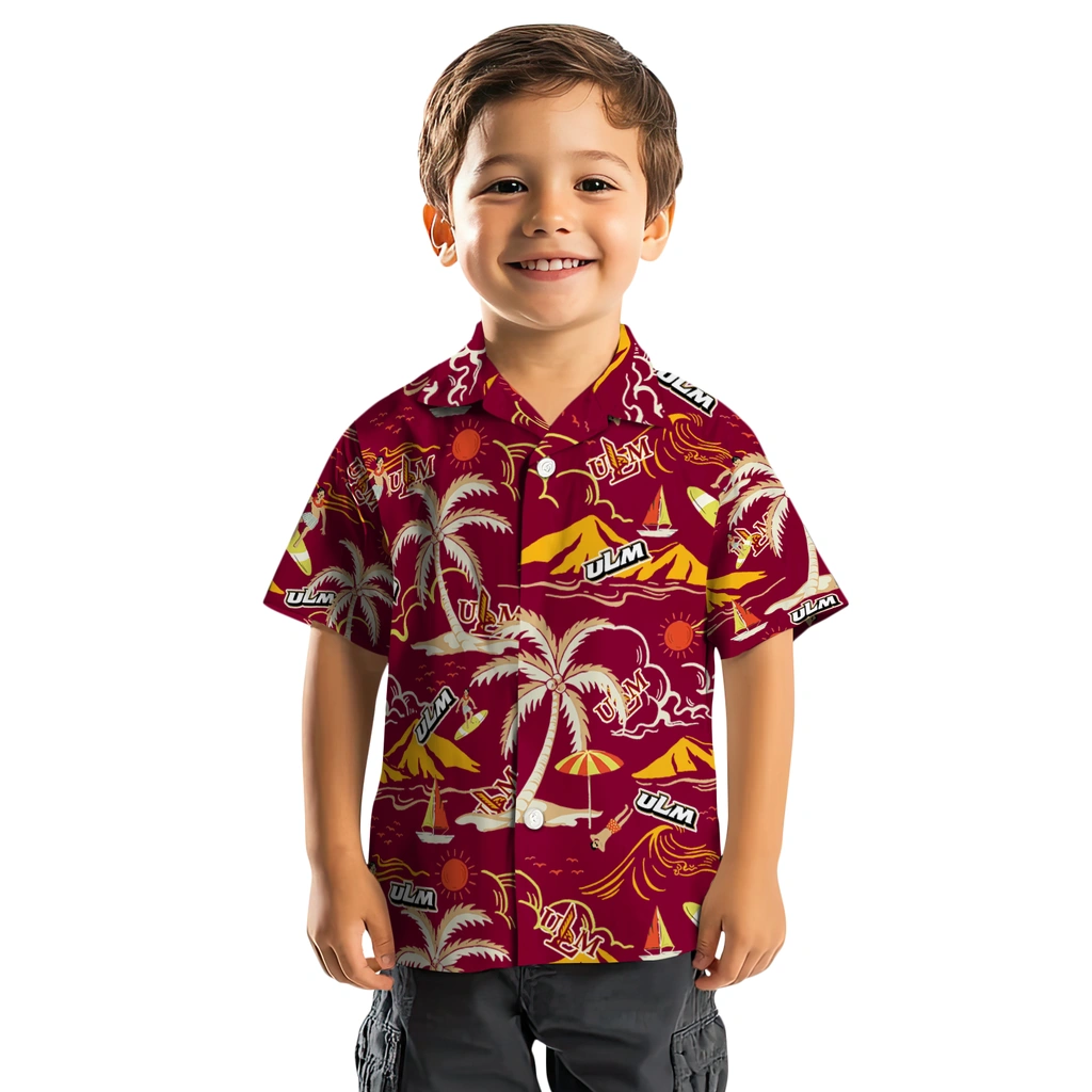 Louisiana-Monroe Warhawks Hawaiian Shirt - Palm Tree Island louisiana monroe warhawks palm tree island red hawaiian shirts top rated
