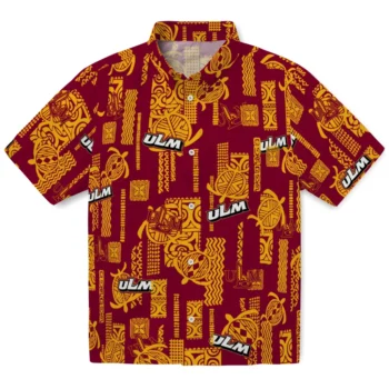 louisiana monroe warhawks turtle lines red hawaiian shirts best selling