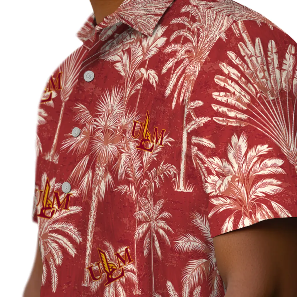 Louisiana-Monroe Warhawks Hawaiian Shirt - Vintage Palm Tree louisiana monroe warhawks palm shadows red hawaiian shirts trendy