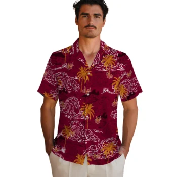 louisiana monroe warhawks wave palm red hawaiian shirts fashion forward