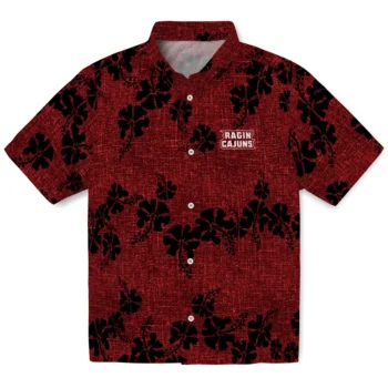 louisiana ragin cajuns hibiscus petals red hawaiian shirts best selling