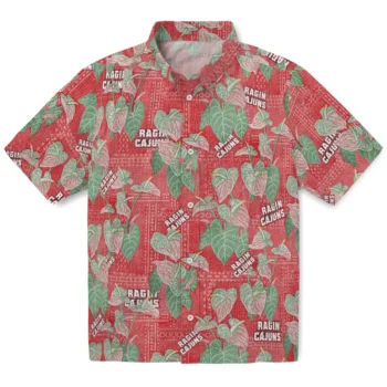 louisiana ragin cajuns anthurium overlay red hawaiian shirts best selling