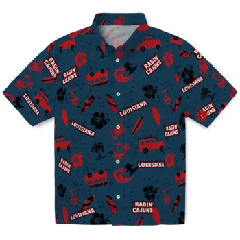 louisiana ragin cajuns beach vibe navy hawaiian shirts best selling