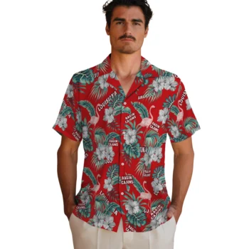 louisiana ragin cajuns flamingo palms red hawaiian shirts fashion forward