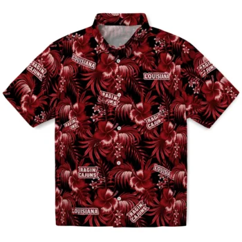 louisiana ragin cajuns hibiscus exotic red hawaiian shirts best selling