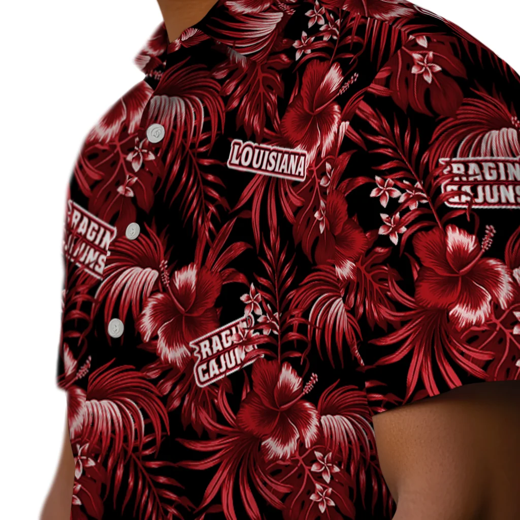 Louisiana Ragin' Cajuns Hawaiian Shirt - Hibiscus Exotic louisiana ragin cajuns hibiscus exotic red hawaiian shirts trendy