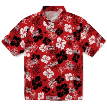 louisiana ragin cajuns hibiscus bloom red hawaiian shirts best selling