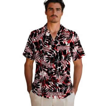 louisiana ragin cajuns hibiscus overlay hawaiian shirts fashion forward