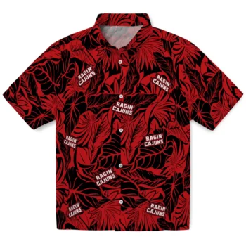 louisiana ragin cajuns monstera layer red hawaiian shirts best selling