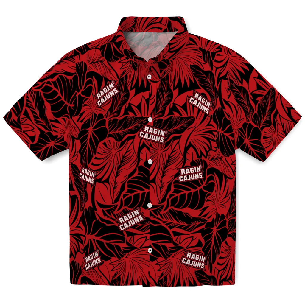 Louisiana Ragin' Cajuns Hawaiian Shirt - Monstera Layer louisiana ragin cajuns monstera layer red hawaiian shirts best selling