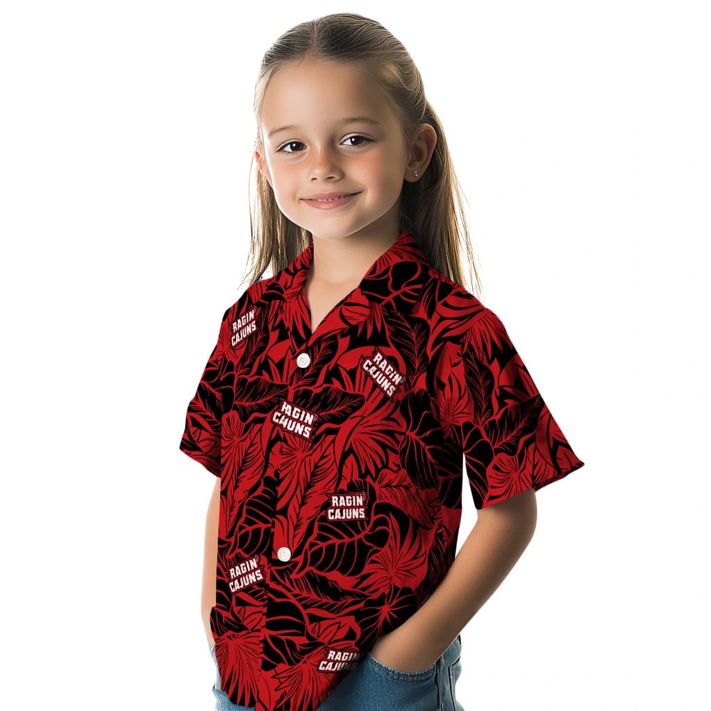 Louisiana Ragin' Cajuns Hawaiian Shirt - Monstera Layer louisiana ragin cajuns monstera layer red hawaiian shirts premium grade