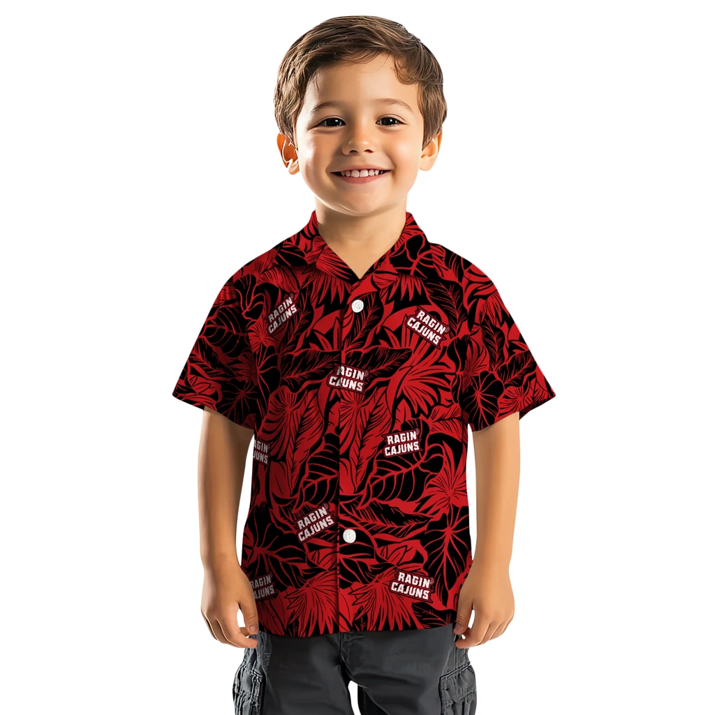 Louisiana Ragin' Cajuns Hawaiian Shirt - Monstera Layer louisiana ragin cajuns monstera layer red hawaiian shirts top rated