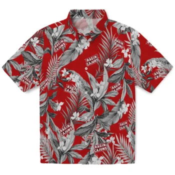 louisiana ragin cajuns palm leaves red hawaiian shirts best selling