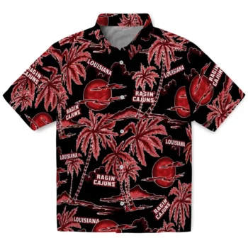 louisiana ragin cajuns palm sunset hawaiian shirts best selling