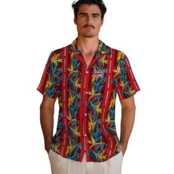louisiana ragin cajuns paradise vines red hawaiian shirts fashion forward