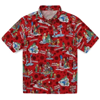 louisiana ragin cajuns simpsons christmas red hawaiian shirts best selling
