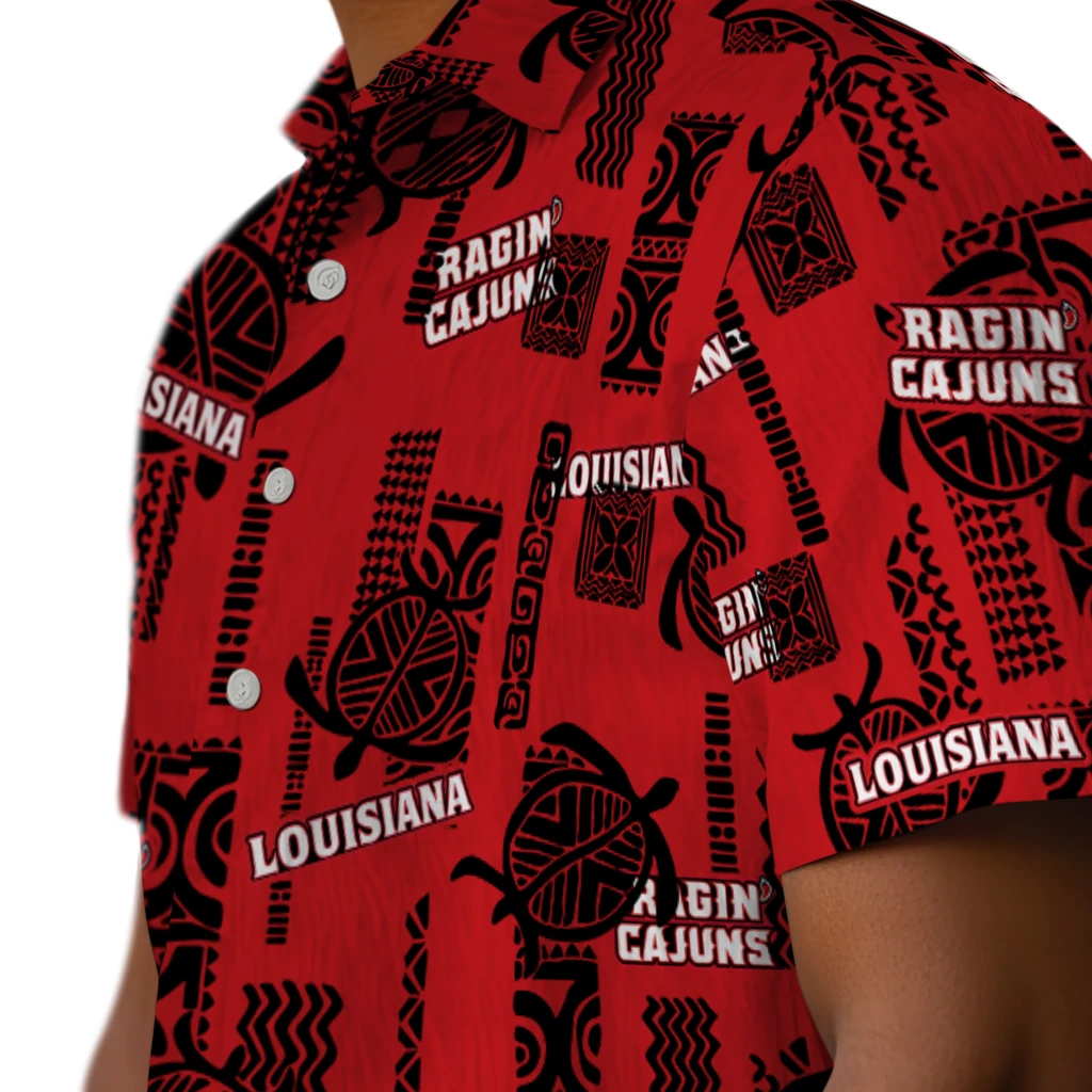 Louisiana Ragin' Cajuns Hawaiian Shirt - Turtle Lines louisiana ragin cajuns turtle lines red hawaiian shirts trendy