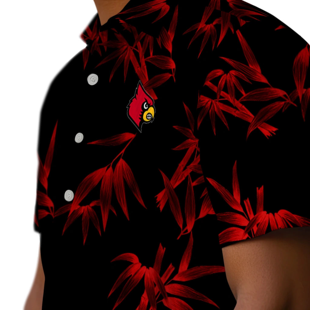 Louisville Cardinals Hawaiian Shirt - Bamboo Branches louisville cardinals bamboo branches red black hawaiian shirts trendy