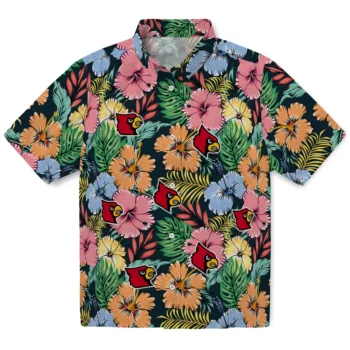 louisville cardinals brilliant hibiscus garden hawaiian shirts best selling