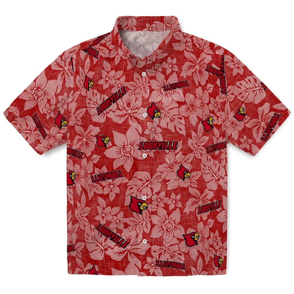 Louisville Cardinals Hawaiian Shirt - Hibiscus Oasis louisville cardinals hibiscus oasis red hawaiian shirts best selling