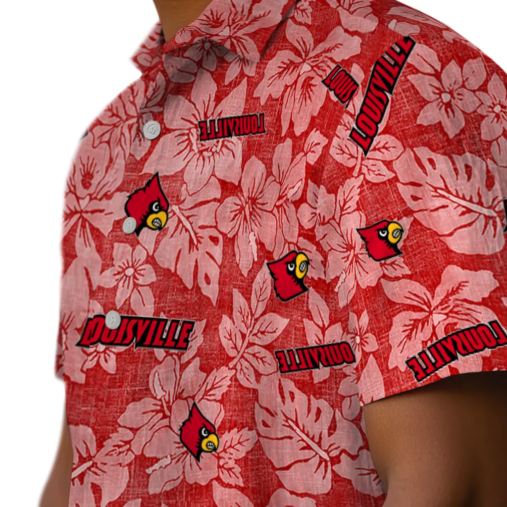 Louisville Cardinals Hawaiian Shirt - Hibiscus Oasis louisville cardinals hibiscus oasis red hawaiian shirts trendy