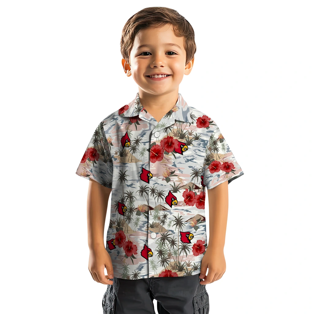Louisville Cardinals Hawaiian Shirt - Hibiscus Seaside louisville cardinals hibiscus seaside white hawaiian shirts top rated
