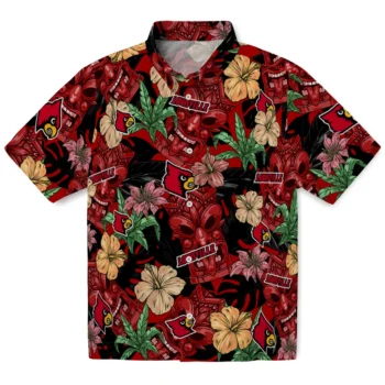 louisville cardinals tiki jungle red hawaiian shirts best selling