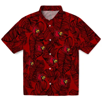 louisville cardinals leaf outline red hawaiian shirts best selling