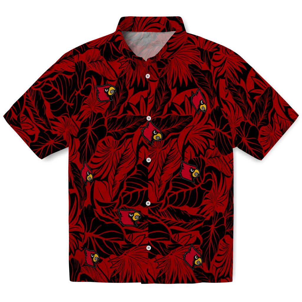 Louisville Cardinals Hawaiian Shirt - Monstera Layer louisville cardinals monstera layer red hawaiian shirts best selling