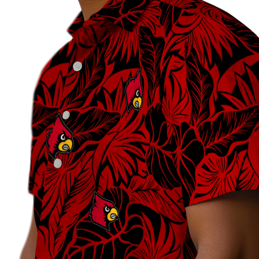 Louisville Cardinals Hawaiian Shirt - Monstera Layer louisville cardinals monstera layer red hawaiian shirts trendy