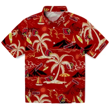louisville cardinals palm tree island red hawaiian shirts best selling