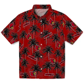 louisville cardinals palm grove red hawaiian shirts best selling