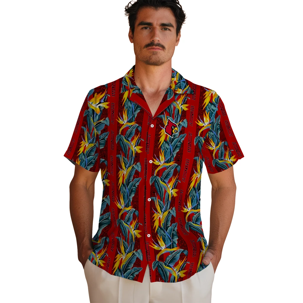 Louisville Cardinals Hawaiian Shirt - Paradise Vines louisville cardinals paradise vines red hawaiian shirts fashion forward