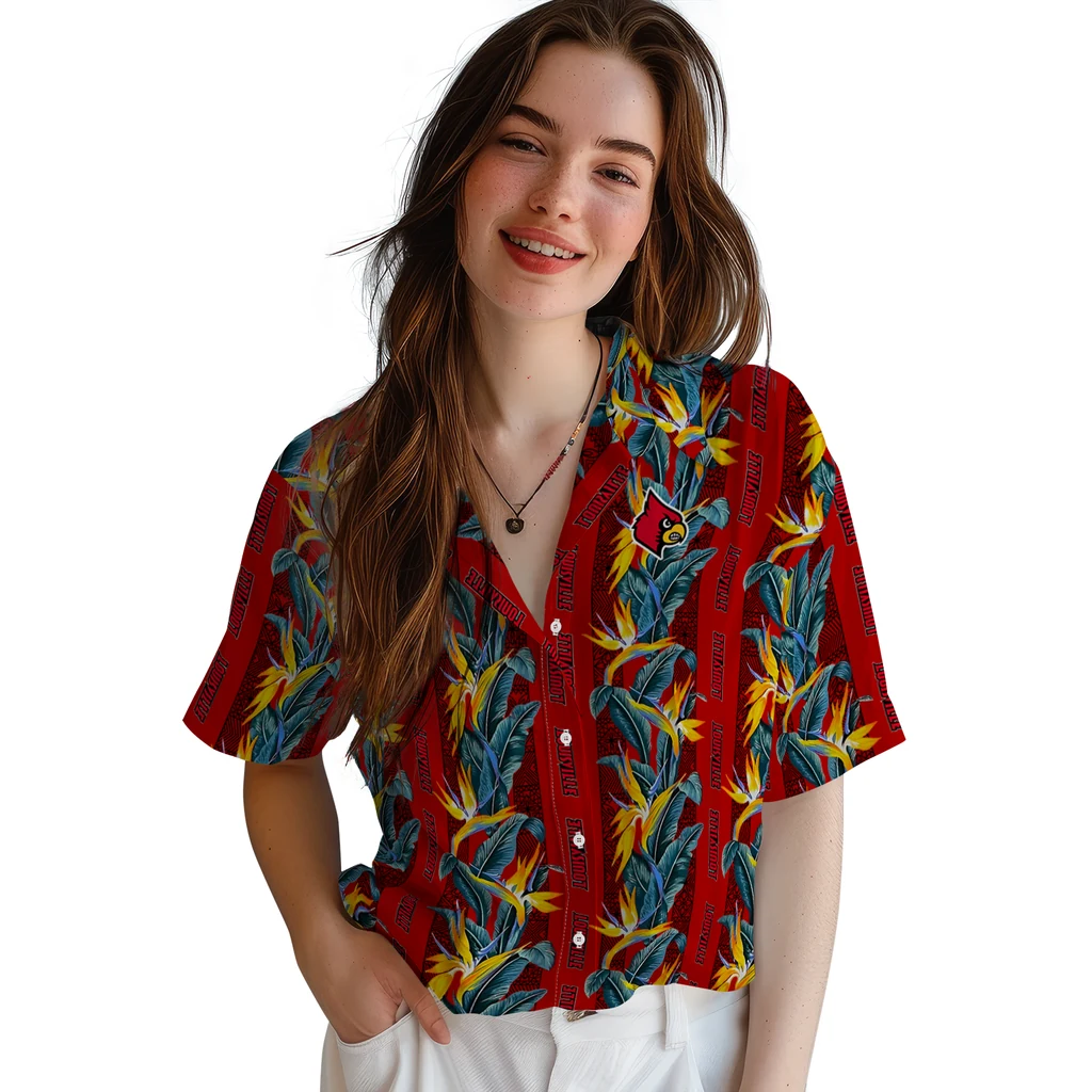 Louisville Cardinals Hawaiian Shirt - Paradise Vines louisville cardinals paradise vines red hawaiian shirts latest model