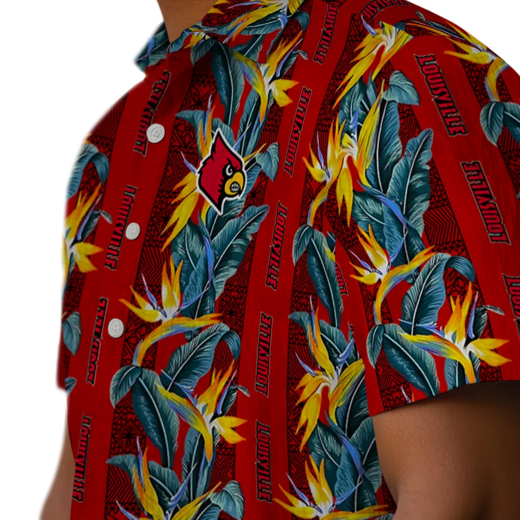 Louisville Cardinals Hawaiian Shirt - Paradise Vines louisville cardinals paradise vines red hawaiian shirts trendy