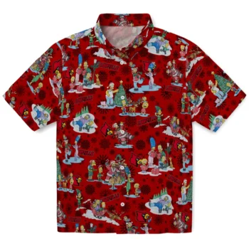 louisville cardinals simpsons christmas red hawaiian shirts best selling