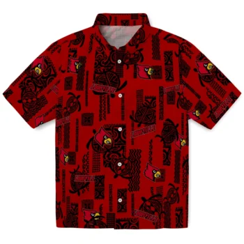 louisville cardinals turtle lines red hawaiian shirts best selling