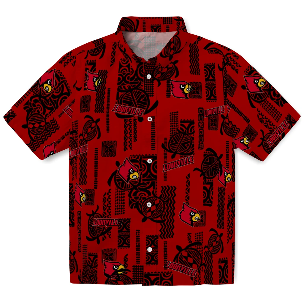 Louisville Cardinals Hawaiian Shirt - Turtle Lines louisville cardinals turtle lines red hawaiian shirts best selling