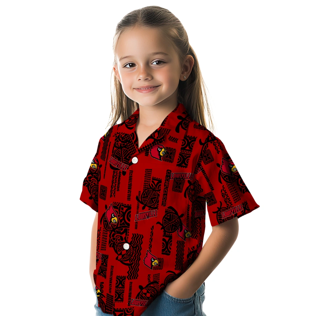 Louisville Cardinals Hawaiian Shirt - Turtle Lines louisville cardinals turtle lines red hawaiian shirts premium grade