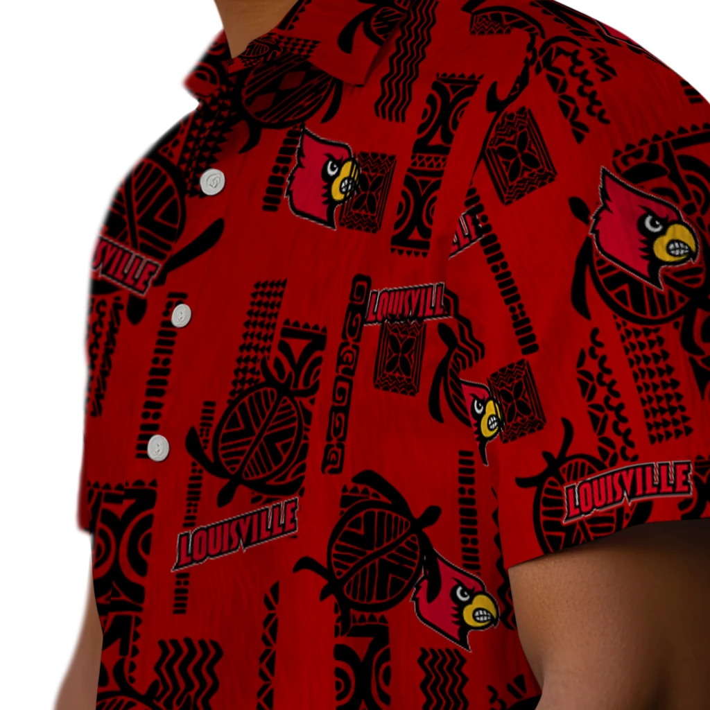 Louisville Cardinals Hawaiian Shirt - Turtle Lines louisville cardinals turtle lines red hawaiian shirts trendy