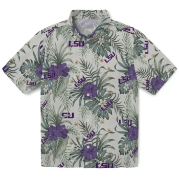 lsu tigers hibiscus designs beige hawaiian shirts best selling