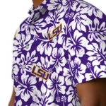 LSU Tigers Hawaiian Shirt – Hibiscus Motif