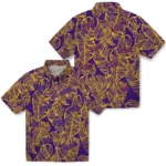 LSU Tigers Hawaiian Shirt – Leaf Outline