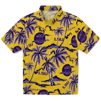 lsu tigers palm sunset hawaiian shirts best selling