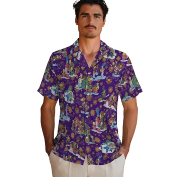 lsu tigers simpsons christmas purple hawaiian shirts fashion forward