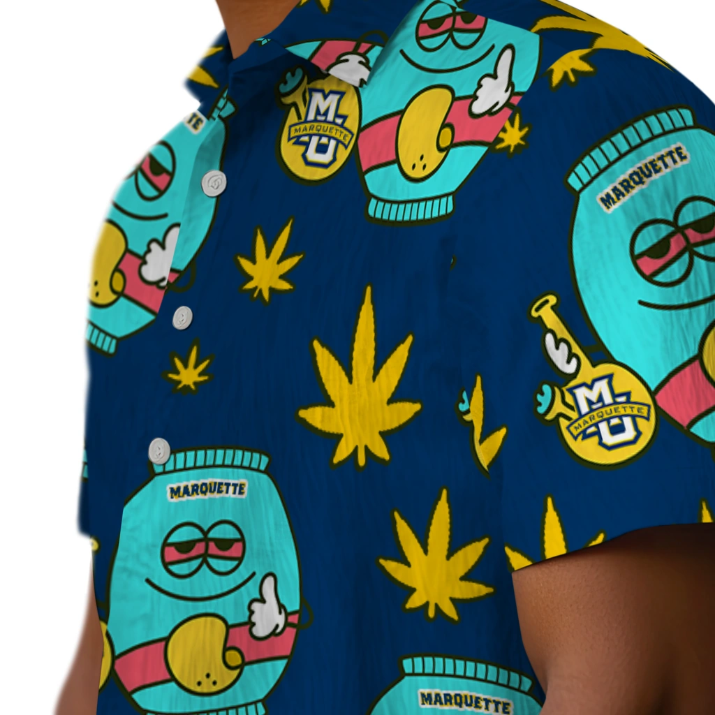 Marquette Golden Eagles Hawaiian Shirt - Chill Vibe marquette golden eagles bong smile blue hawaiian shirts trendy