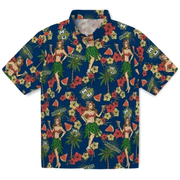 marquette golden eagles hawaiian girls design blue hawaiian shirts best selling