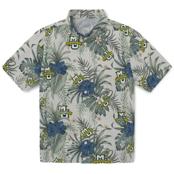 marquette golden eagles hibiscus designs beige hawaiian shirts best selling